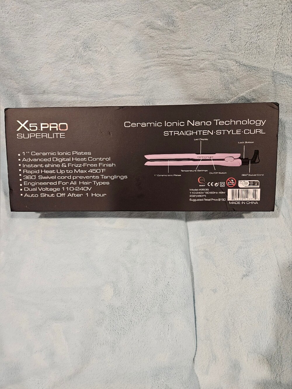 NEW in Box X5 Pro Superlite Ceramic Ionic Nano Flat Iron - Picture 3 of 4